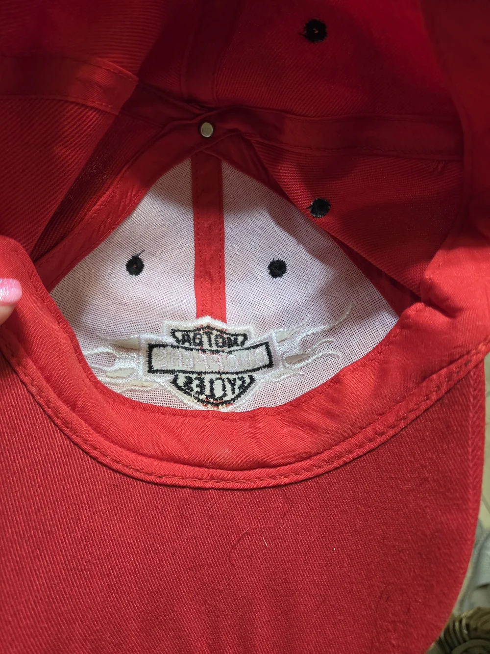 Motor Choppers Cycles Hat Fire Flame Red Black Baseball Cap